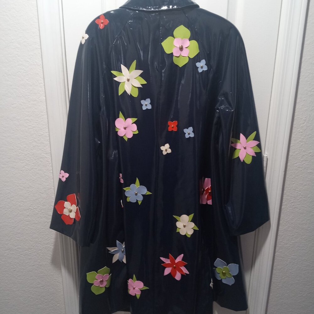 Kate Spade Floral Embellished Raincoat - Picture 2 of 5